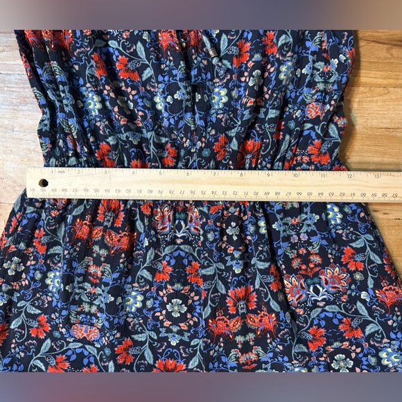 American Eagle AEO Long Sleeve Black Multicolored Floral Romper, Small XS - Picture 9 of 10